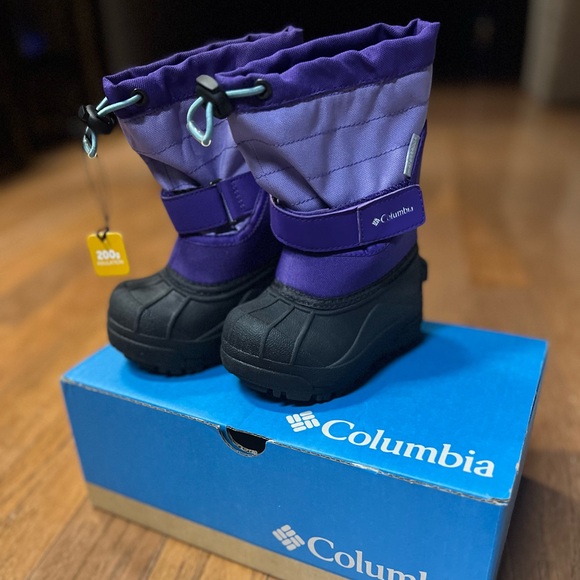 Columbia Toddler Size 6 Powderbug Plus II - New in Box - Purple Black Retail $78 - Picture 1 of 5